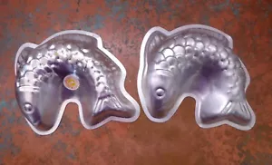 Rowoco Aluminum Fish Jello Molds Wall Hanging Vintage Mid Modern Silver Color 2 - Picture 1 of 7