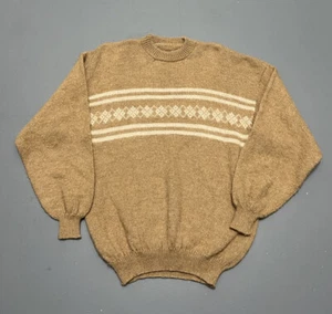 Vintage Argyle Stripe Pattern Mohair Blend Sweater Large  - Picture 1 of 4