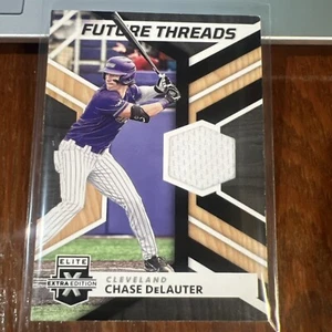 Chase DeLauter 2022 Elite Extra Edition Future Threads Jersey Relic RC #FT-CD - Picture 1 of 6