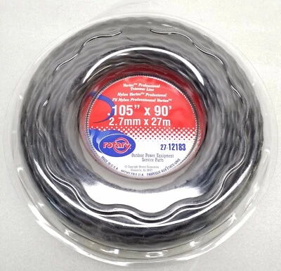 12183 Rotary Professional Black Vortex Trimmer Line .105" x 90' Donut - Image 1 of 3