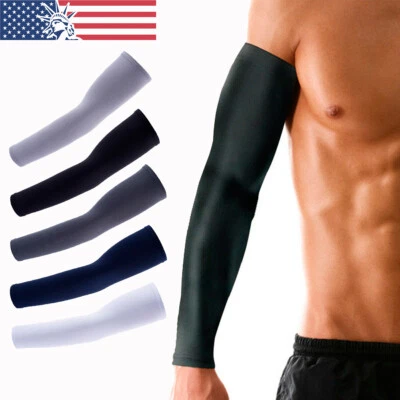 Men Women Summer Cooling Arm Sleeves Basketball Golf Sun UV Protection Arm Cover