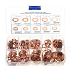 200PCS Solid Copper Crush Washer Gasket Set Flat O-Ring Seal Assortment Kits