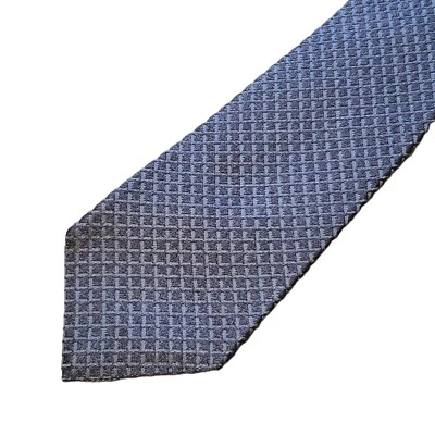 NWOT John Varvatos Luxe Men's 100% Silk Tie Gray Diamond Pattern Made In USA - Image 1 of 4