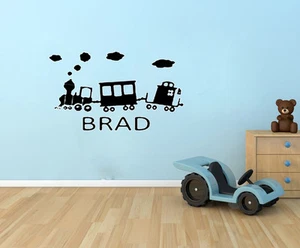 PERSONALIZED CHILDS NAME TRAIN Kids Childs Vinyl Wall Decal Room Home Decor - Picture 1 of 1