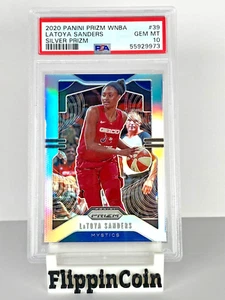 LaToya Sanders Panini Prizm WNBA 2020 - PSA 10 GEM MT - Silver Prizm - Tarjeta #39 - Imagen 1 de 3