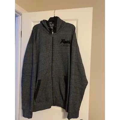 Parish Nation Gray Black Size 4 X-Large Hoodie Full Zip Logo Jacket Pockets - Image 1 of 4