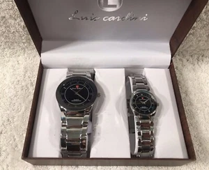 $249.99 Luis Cardini His & Her Metal Link Stylish Set of Watches NIB 80% OFF! #9 - Picture 1 of 6