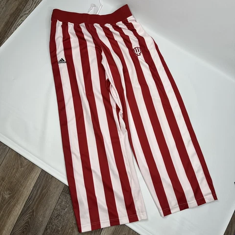 Adidas IU Indiana University Striped Tear Away Basketball Pants Red White Large Cover