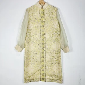 Alfred Shaheen Master Printer Vintage 1970s Butterfly Kaftan Dress Womens Large - Picture 1 of 12