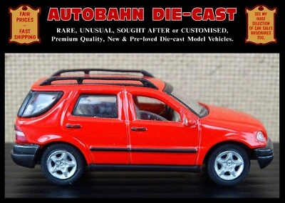 RED MERCEDES-BENZ ML320 M-CLASS; AMAZINGLY DETAILED DIECAST 1:72 SCALE MODEL CAR - Imagem 1 de 4