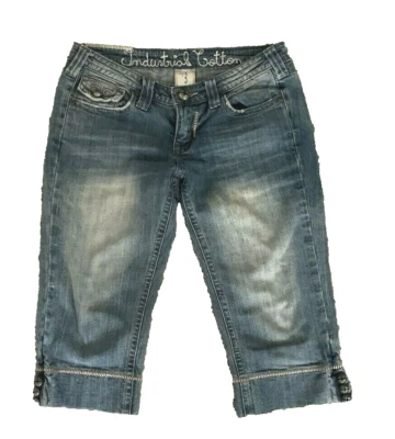 Capris Jean Industrial Algodón Azul, Juniors Talla 3 Foto 1 de 4