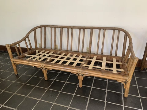 Mcguire Furniture Vintage Rattan Sofa Cover
