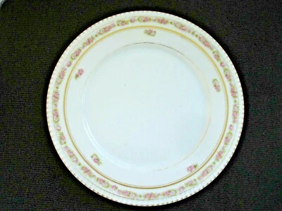 Plato vintage H&C Heinrich & Co Bavaria 9" blanco rosa flores adorno dorado numerado Foto 1 de 4