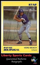 1989 Star Rafael Bournigal #27 Authentic Autographed Card Vero Beach