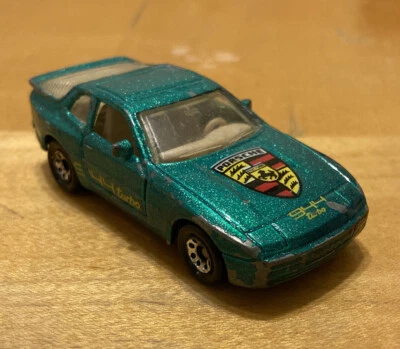Vintage Matchbox 1987 Porsche 944 Turbo Green Doors Open Rare Original Emblem ++ - Image 1 of 4