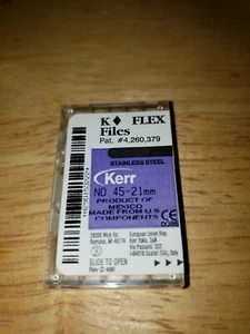 6 pack Kerr K-Flex Endo Handfiles Files Size #45 21mm - Picture 1 of 1