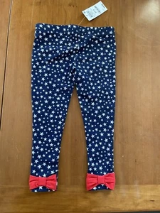 Epic Threads NWT Navy/White Star Red Bows (4Th of July) Cotton/Poly Leggings-3T - Picture 1 of 6