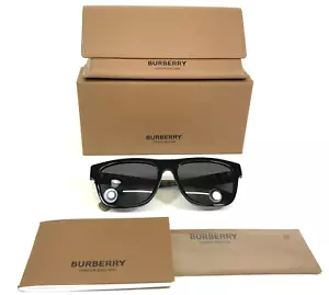 Burberry Sunglasses B4293 3773/81 Black Brown Nova Check Frames Gray Lenses - Picture 1 of 12