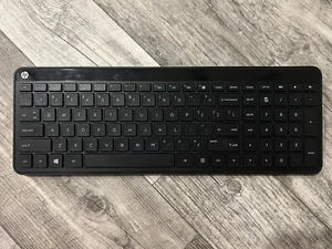 HP SK-2063 WIRELESS KEYBOARD BLACK SLIM NO RECEIVER CORDLESS EUC - Picture 1 of 2