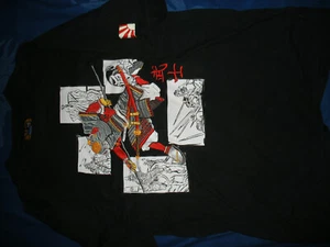 NO. 83 HERREN UKIYO-E JAPAN SAMURAI GRAFIK T-SHIRT BESTICKT SCHWARZ GRÖSSE 2XL - Bild 1 von 4