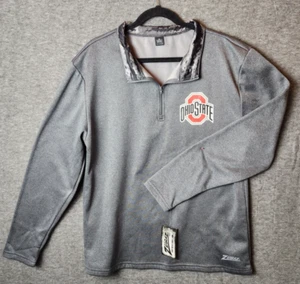 Zubaz Ohio State Buckeyes Herren 1/4 Reißverschluss Pullover Sweatshirt 2X grau, 38" Brustumfang - Bild 1 von 7