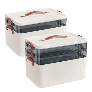 Large Capacity Medicine Cabinet Multi Layer Storage Box for Household First Aid - Foto 1 di 12