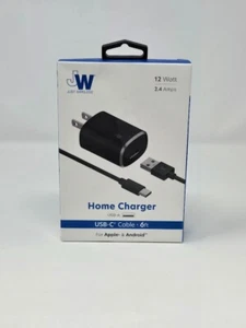 Just Wireless 2.4A/12W 1-Port USB-A Home Charger with 6ft, Open Box - Picture 1 of 3