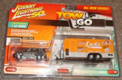 JEEP CHEROKEE XJ SUV CAR & FOOD CONCESSION TRAILER  - 1:64 - JOHNNY LIGHTNING - Image 1 of 3
