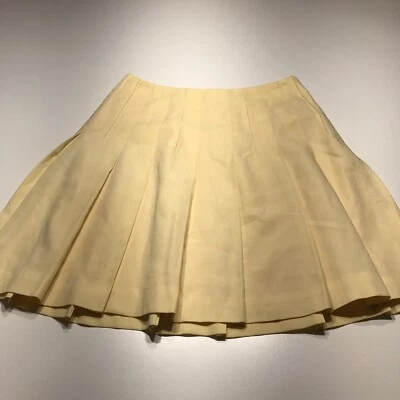 Falda Ann Taylor Loft Para Mujer Talla 6P Amarilla Plisada Informal Elegante Forrada Hasta la Rodilla Foto 1 de 4