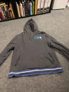 Mitchell & Ness Mens Seattle Seahawks Hoodie Long Sleeve Hooded Shirt - Picture 1 of 6