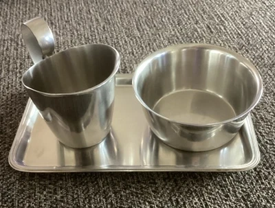 Crema vintage Gabis acero inoxidable Suecia, cuenco pequeño, lote de bandejas Foto 1 de 4