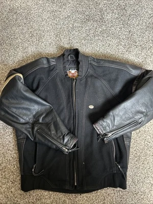 Chaqueta Bomber Harley Davidson Clásica Lana Cuero Letterman Talla Pequeña Hombre/Mujer Foto 1 de 4