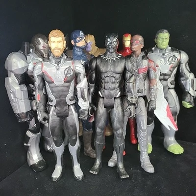 11) FIGURAS DE ACCIÓN SUPERHÉROE de 12" Thanos, Hulk, War Machine, Spiderman, Batman + Foto 1 de 4