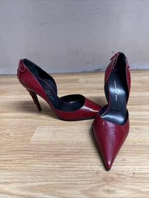 Tacones Alexandra Neel de cuero rojo con cordones en la espalda para mujer talla 37,5 o talla 7 de EE. UU. Foto 1 de 4