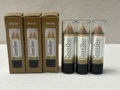 Nuevo PACK DE 3 PALILLOS DE RETOQUE COLOR GRIS para cubrir tu cabello rubio marrón claro Foto 1 de 4