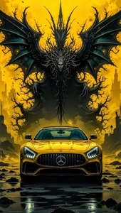 Yellow Mercedes-AMG GT Super Car Poster A3 size 29.7x42cm Semi-Gloss poster only - Picture 1 of 1