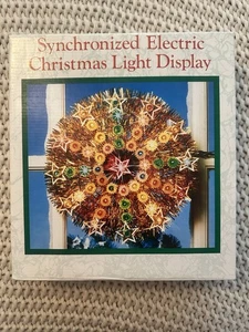 VINTAGE CHRISTMAS LIGHT DISPLAY WREATH New in Box Holiday Synchronized Electric - Picture 1 of 6
