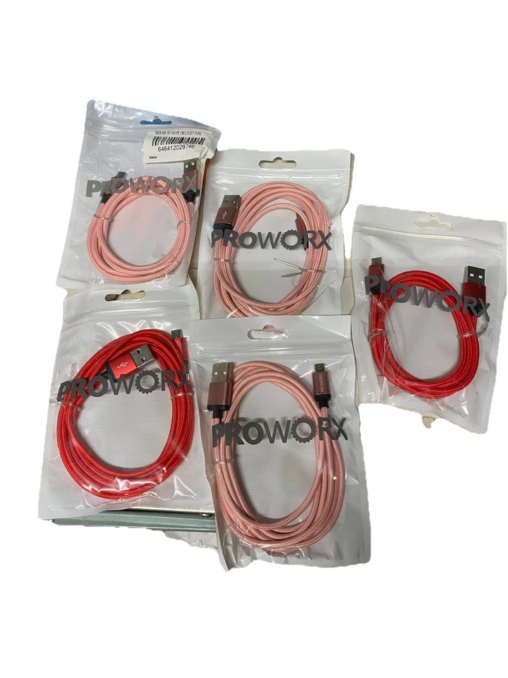 Cabo micro USB Proworx - Novo (selecione cor e comprimento) - Imagem 1 de 3