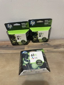 HP 61XL Black Tri-Color Ink Cartridge Set CR258BN CH563WN CH564WN OEM Exp 2017 - Picture 1 of 5