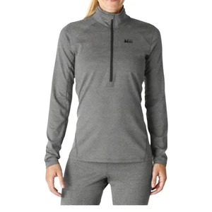 REI Half Zip Base Layer Top Damen M Mini Streifen Komfort Outdoor Freizeit Sport - Bild 1 von 10