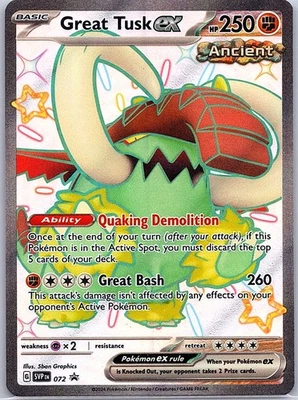 Great Tusk ex 072 SV: Scarlet & Violet Promo Cards - Pokemon Card - NM - Image 1 of 2