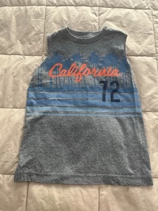 Old Navy Boys Gray Sleeveless Shirt - XS (5) - California Palm Trees - Picture 1 of 1