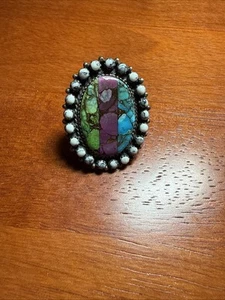 Sterling Silver Ring Marked JM Size 8 Southwest Tribal Women - Picture 1 of 4