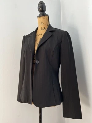 Chaqueta Blazer A. Byer Juniors Negra Talla L Carrera Botón Único Texturizada Sin Forro Foto 1 de 4