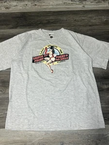 NWOT Vintage Y2K Liquor Up Front Poker In The Rear Pin Up Girl Shirt XL - Picture 1 of 6