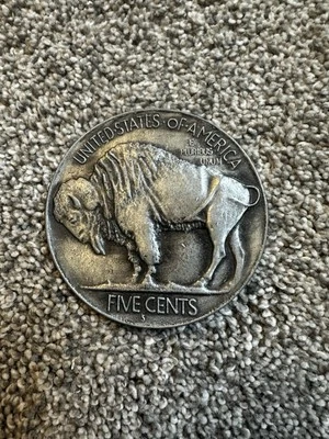 Vintage Buffalo Nickel Coin Five Cents Belt Buckle - Image 1 of 2
