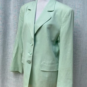 Escada Mintgrün Weiß Mini Hahnentritt Blazer - Bild 1 von 12
