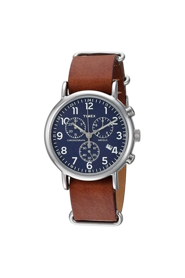 Timex Weekender Chronograph TW2R63200 Indiglo 40mm Leather Watch