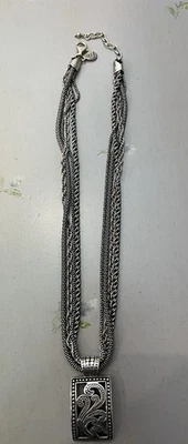 SILPADA Sterling Silver Four Strand Chain Necklace N1719 Paisley Pendant S1744 - Image 1 of 4