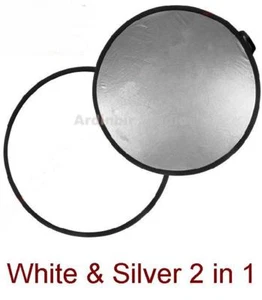 Reflector Plegable 60cm Plateado Blanco para Fotografía - Imagen 1 de 1